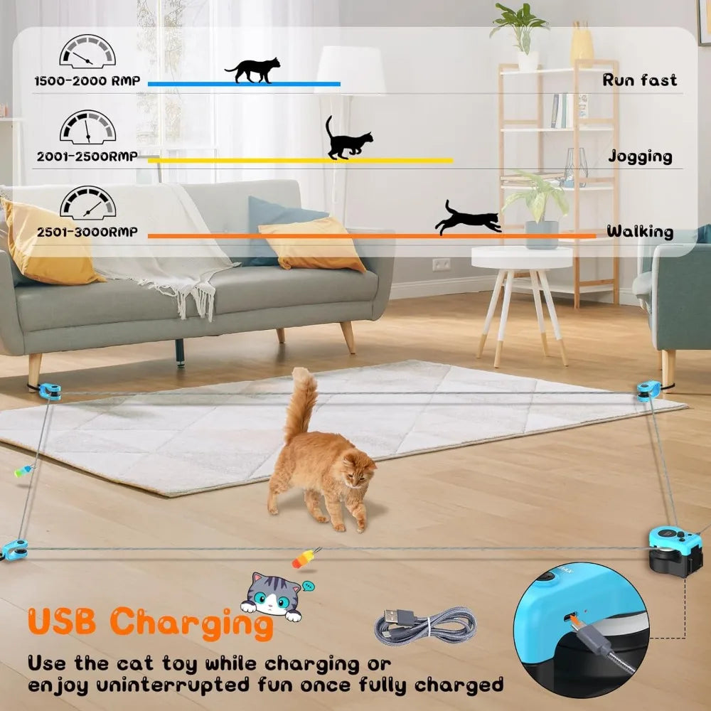 Interactive Cat Toy for Indoor - Automatic Cat Treadmill