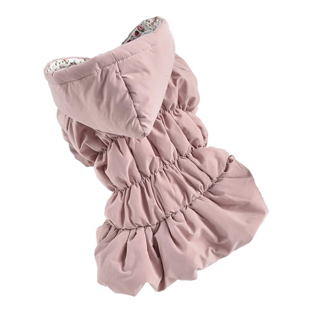 Winter Warm Pet Dog Coat Dogs Hoodies Cute Floral Dress