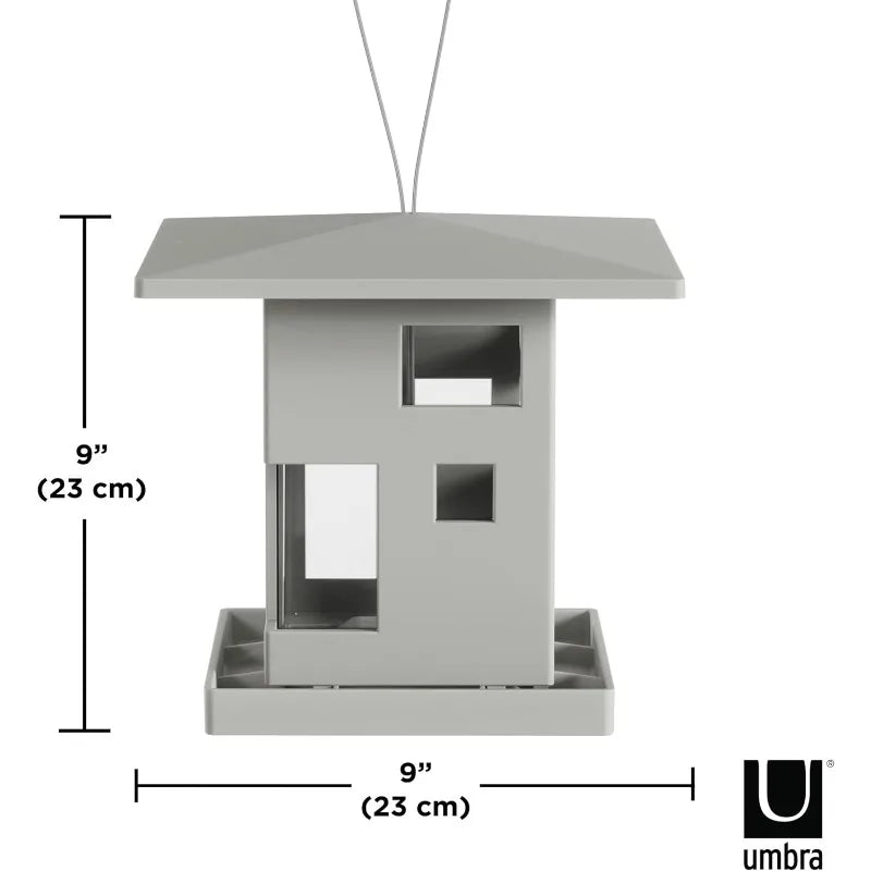 Modern Bird Cafe Feeder with Easy Refill and Tray