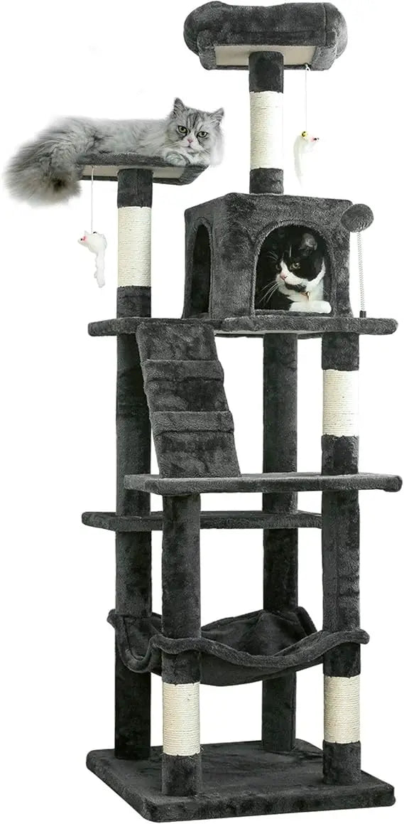 MWPO 63.8 Inches Green Cat Tree for Indoor Cats Multi-Level