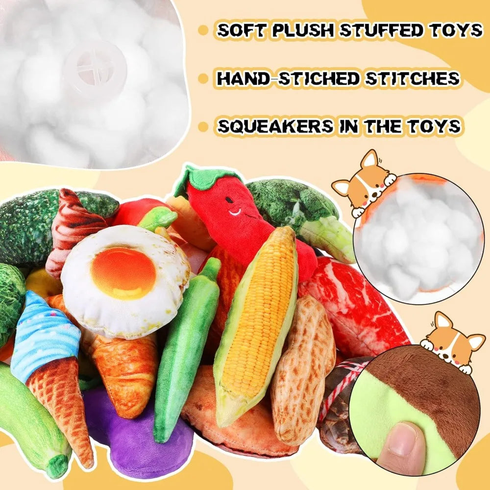 80 Pcs Dog Squeaky Bulk for Small Puppy Chew Toys
