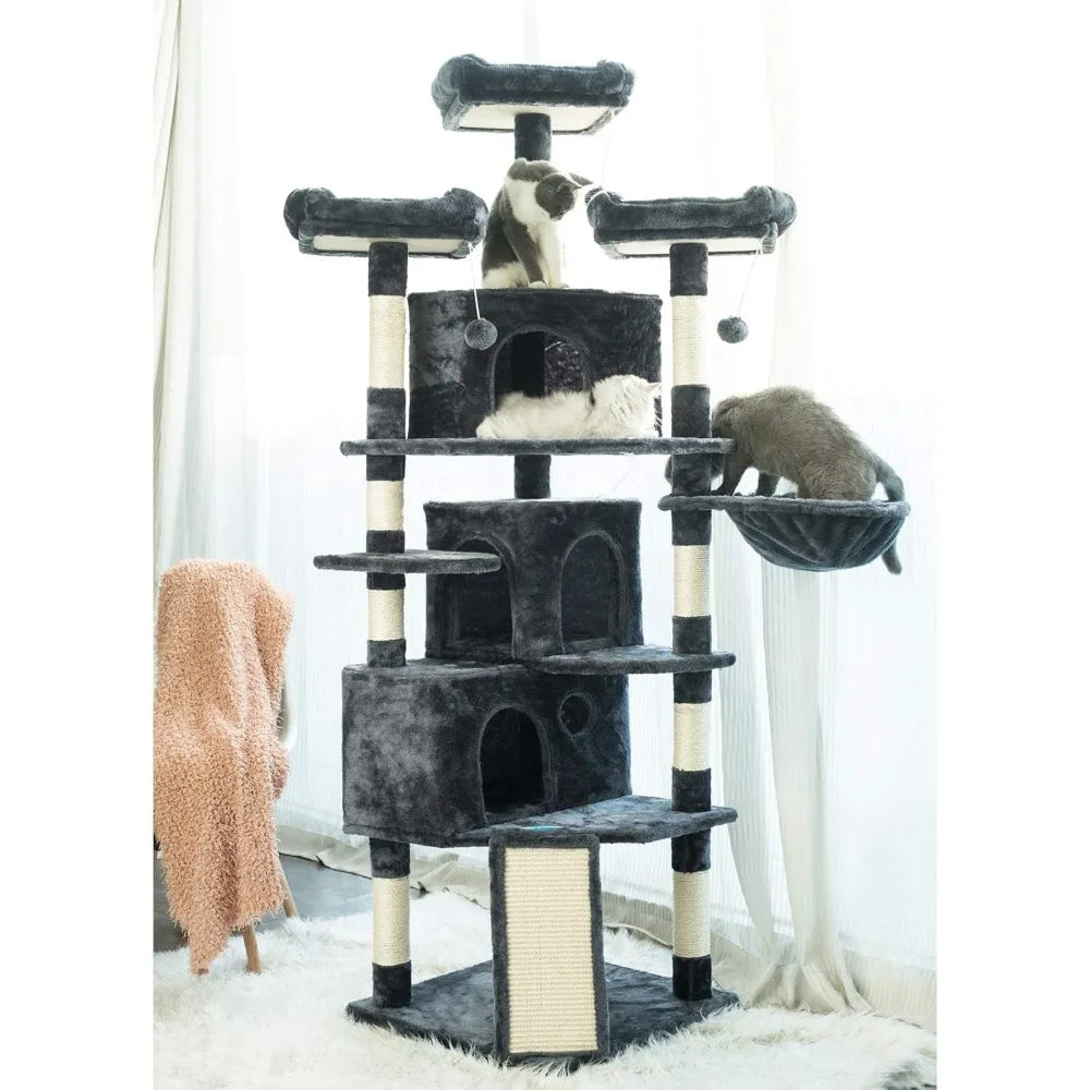 Cat Tower with Caves, Cozy Perches, Scratching Posts