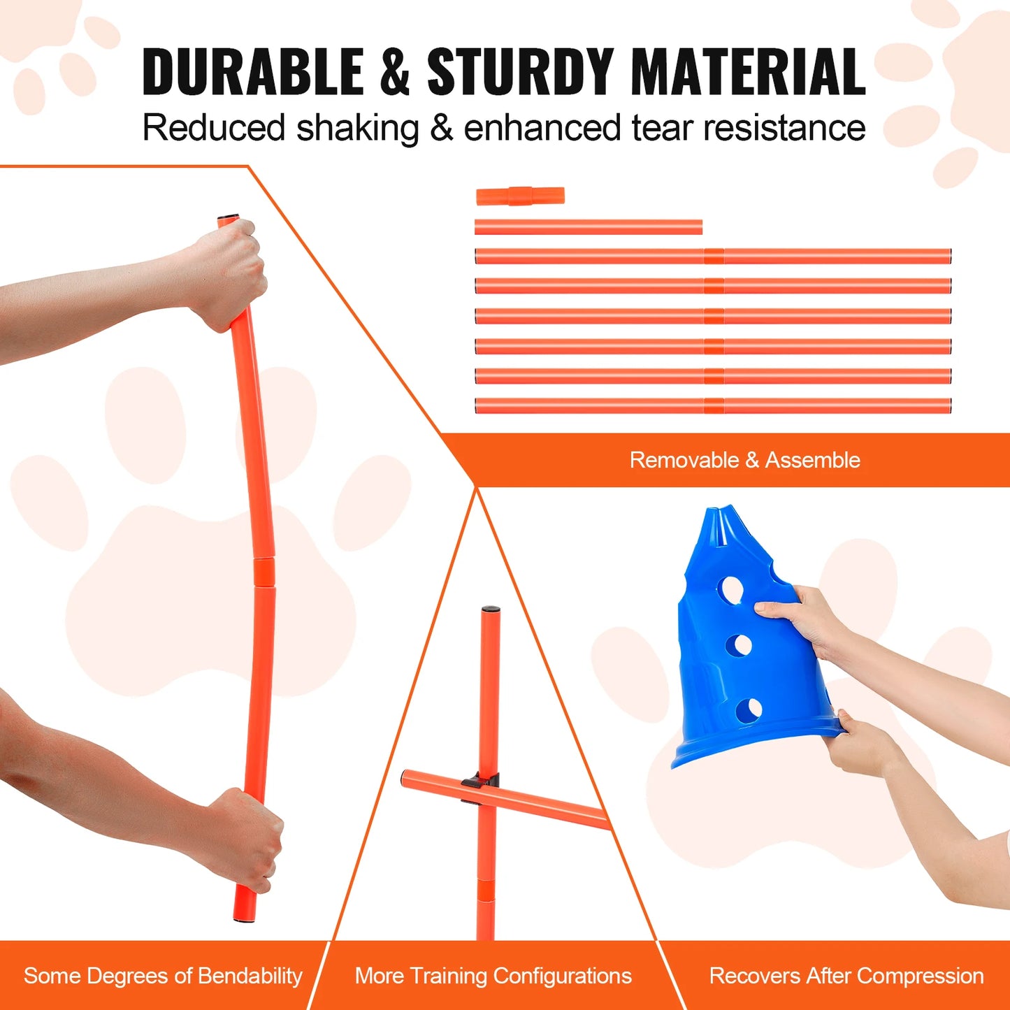 VEVOR Dog Agility Hurdle Cone Set for Puppy Obstacle Course