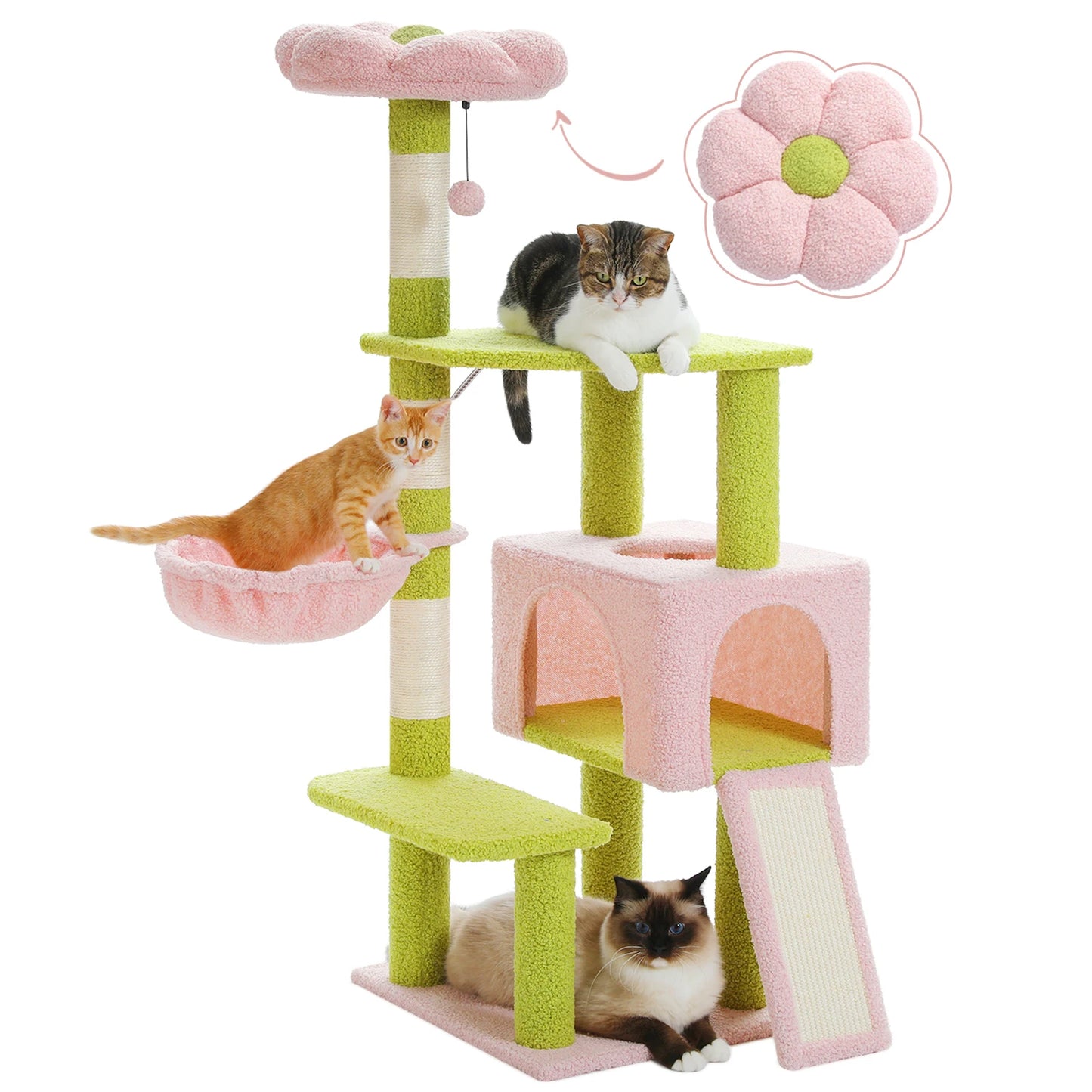 Flower Cat Tree Multi-Level Cat Tower for Indoor Cats
