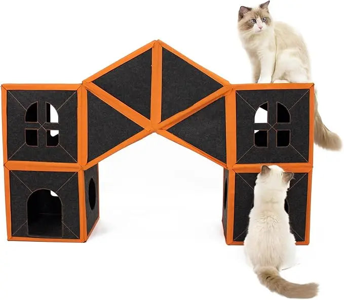 Cat House Modular Fiber Tiger Tough Multi-Level Scratcher