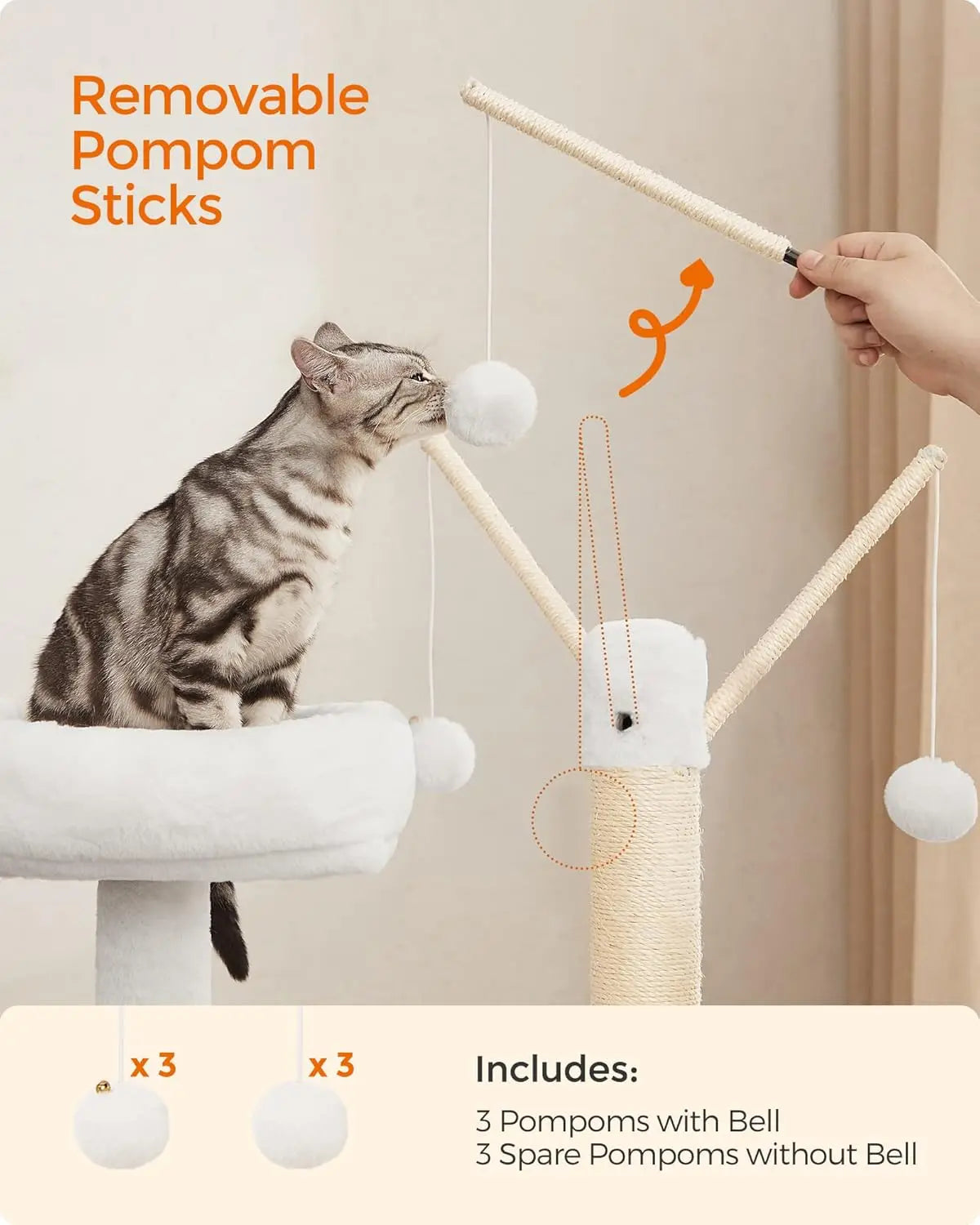Cat Tree With Litter Box Enclosure, 2-in-1 Modern Cat Tower