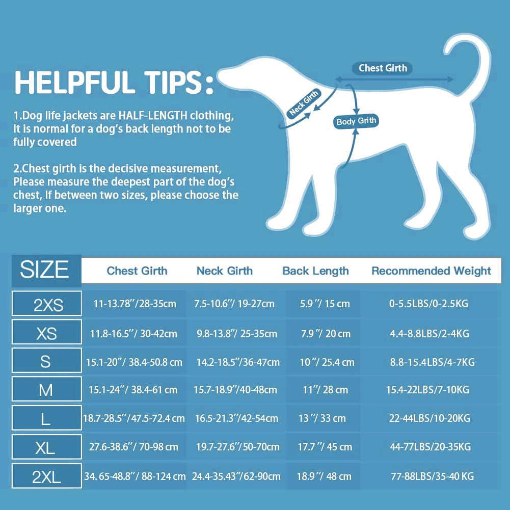 Ripstop Reflective Adjustable Life Jacket for Dogs Swimming