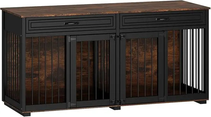Dog Crate Furniture for Large Medium Dogs 72 Inch Wooden Kennel