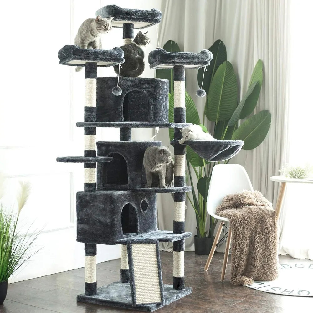 Cat Tower with Caves, Cozy Perches, Scratching Posts