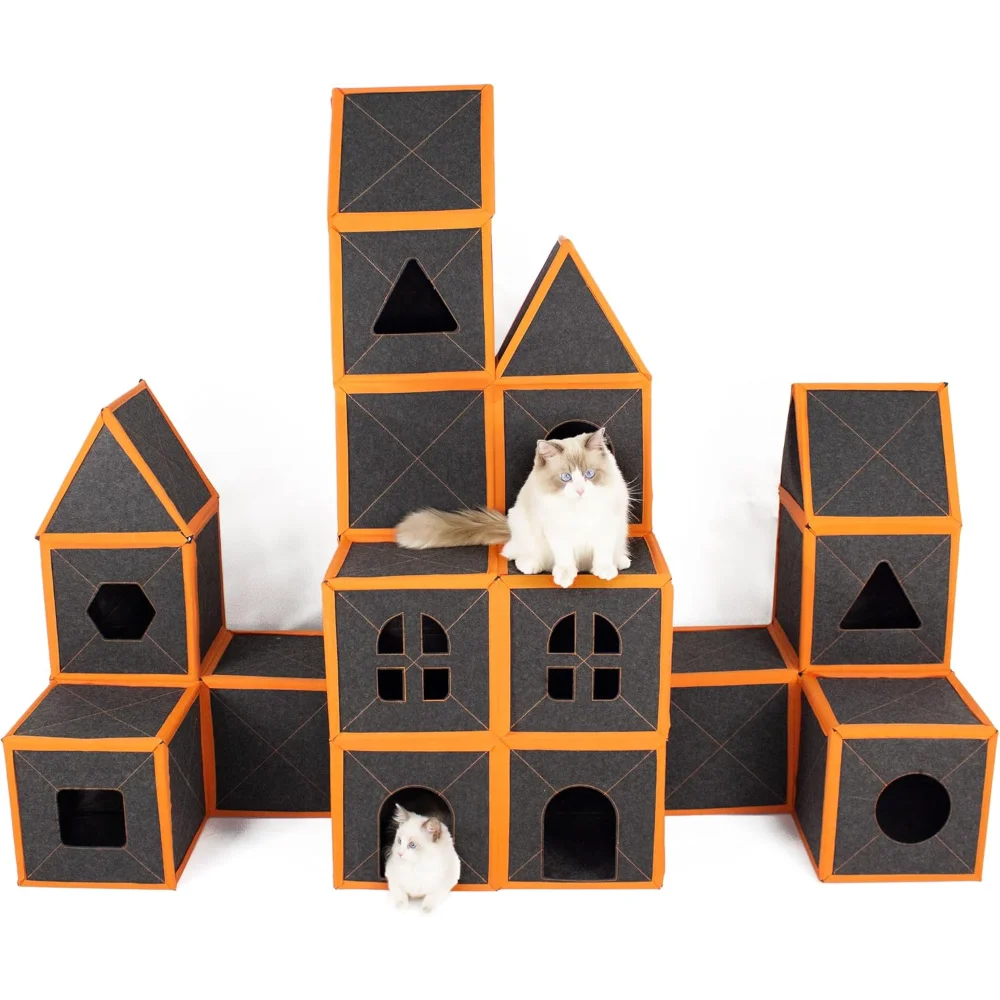 Cat House Modular Fiber Tiger Tough Multi-Level Scratcher