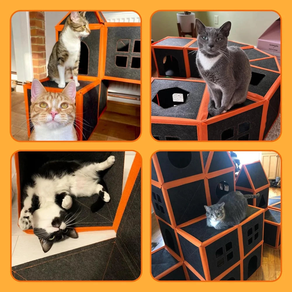 Cat House Modular Fiber Tiger Tough Multi-Level Scratcher