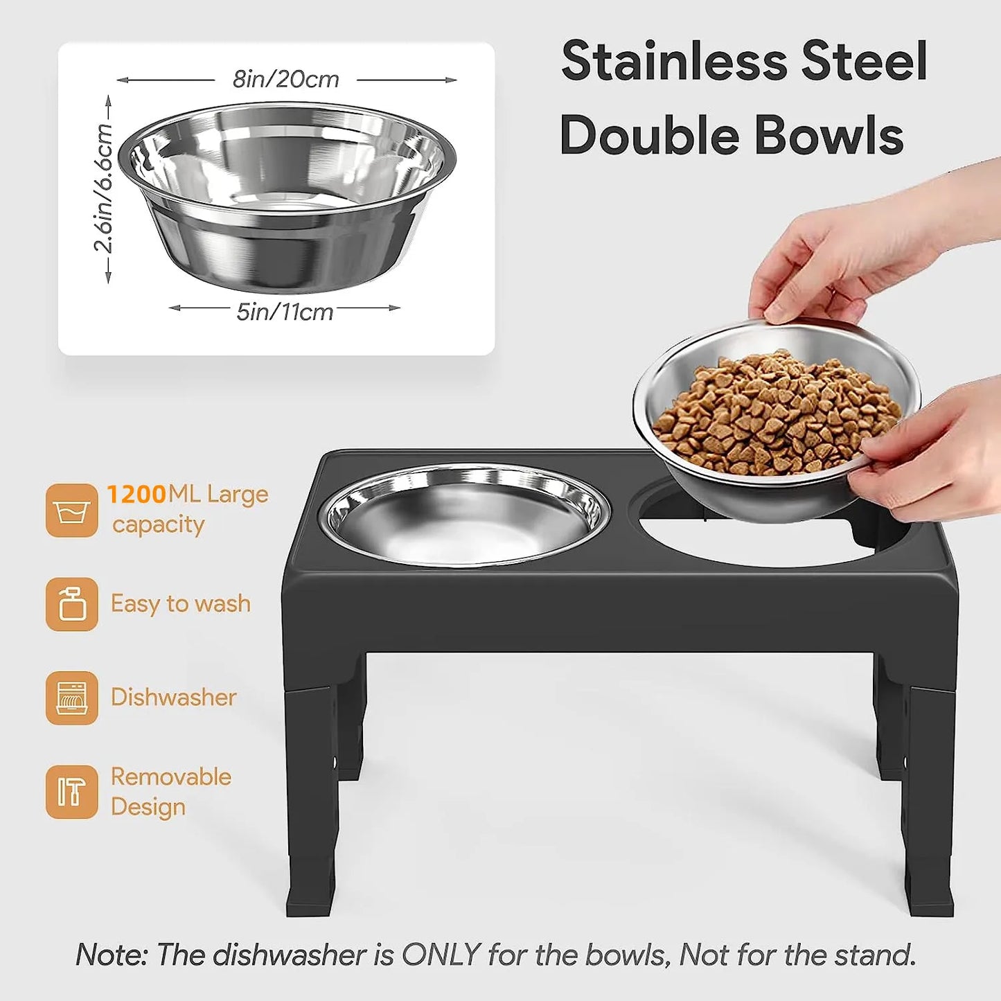 Multi Heights Folding Feeder, Raised Dog & Cat Bowls