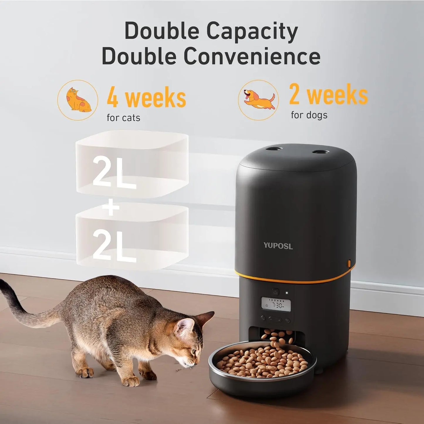 2025 Upgraded Automatic Cat Feeder - 4L Auto Pet Feeder