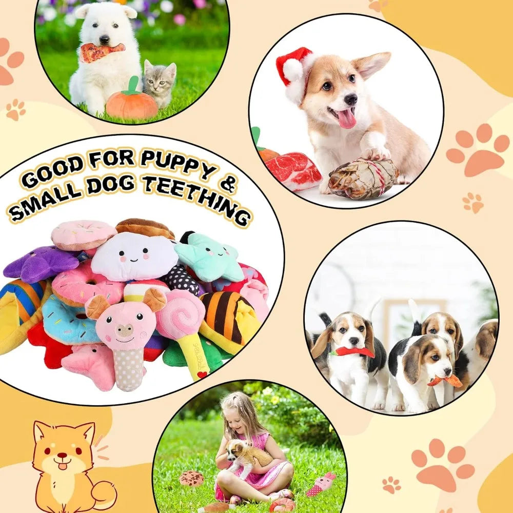 80 Pcs Dog Squeaky Bulk for Small Puppy Chew Toys