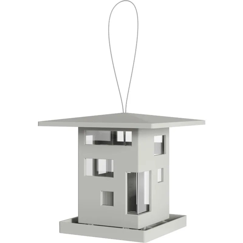 Modern Bird Cafe Feeder with Easy Refill and Tray