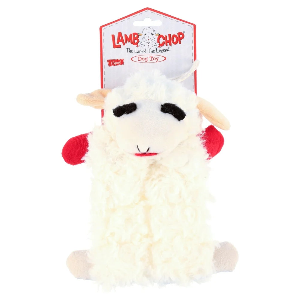 Lamb Chop Plush Dog Toy Squeaker Mat 9 Inch Soft Cuddly