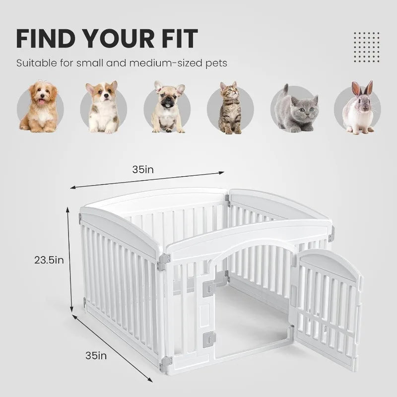 Dog Playpen 4-Panel 24 Inch Safe Secure Indoor Outdoor Fence