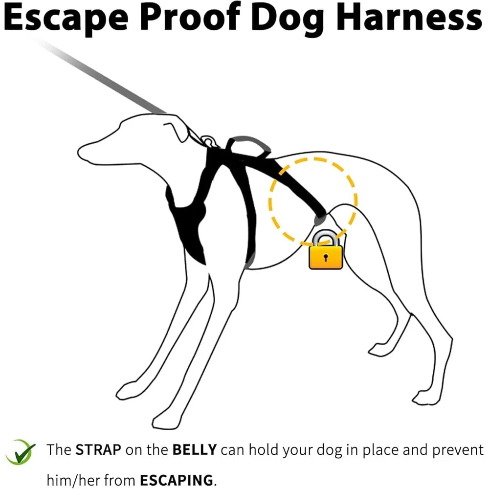 Reflective Escape Proof Dog Harness No Pull Adjustable Pet Vest
