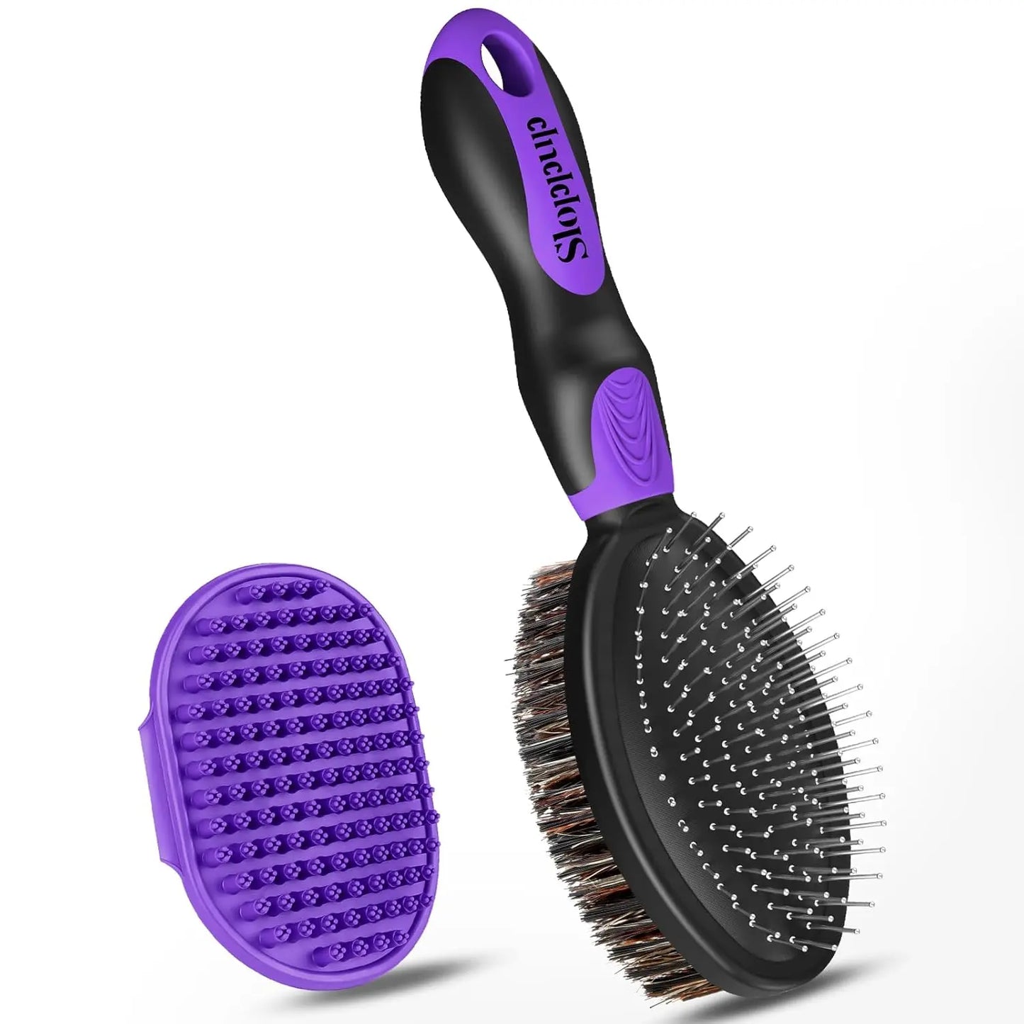 2PCS Dog Grooming Tools - Double-Sided Bath Brush Set