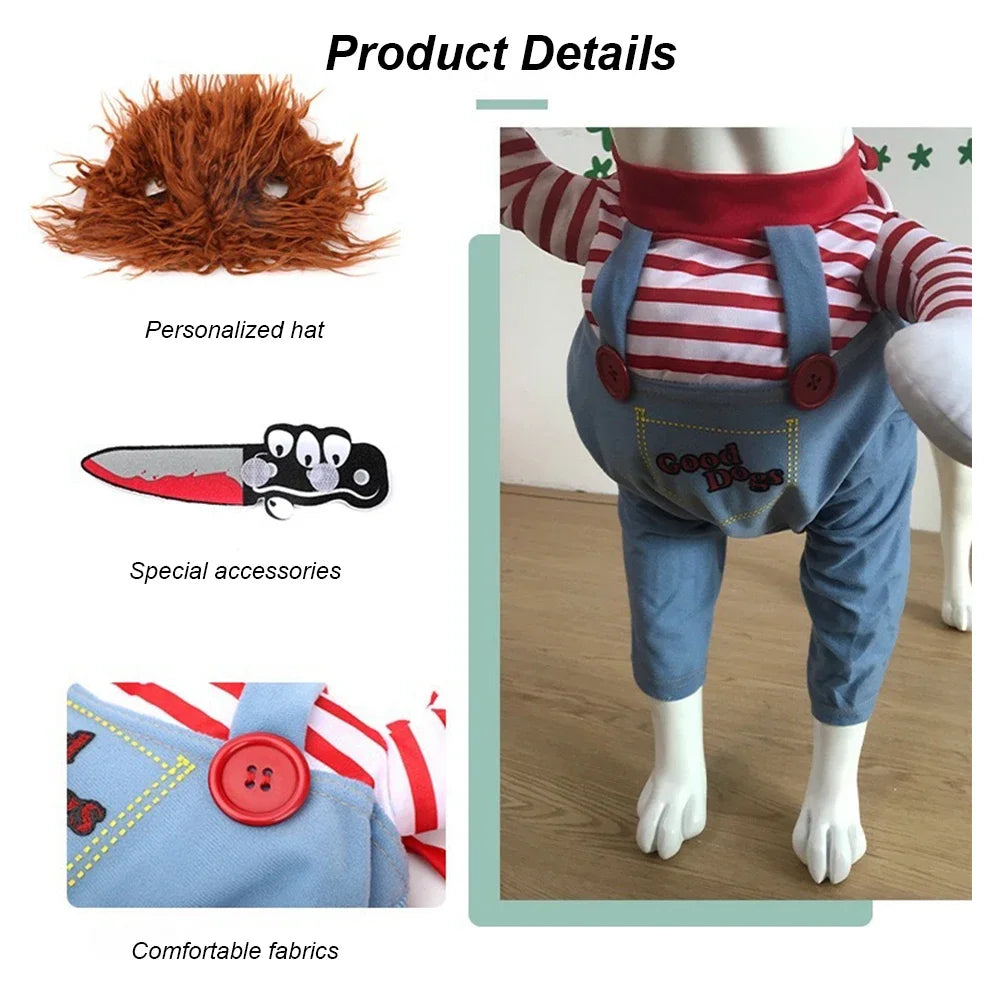 Pet Dog Creative Clothes Quirky Dog Role Playing Costume Holding Knife
