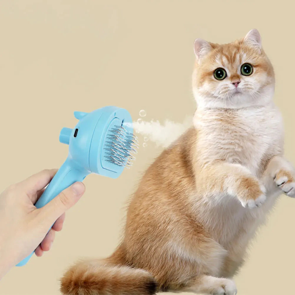 Cat Hair Brush with Release Button Massage Grooming Brush