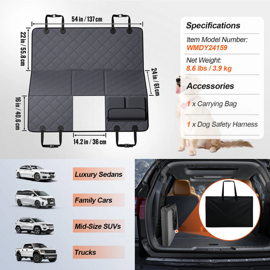 VEVOR Back Seat Extender for Dogs Dog Hammock for Car