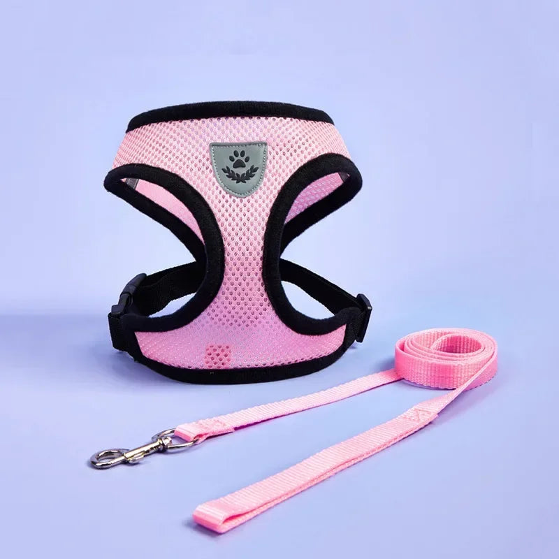 Cat Dog Adjustable Harness Vest Walking Lead Leash For Puppy