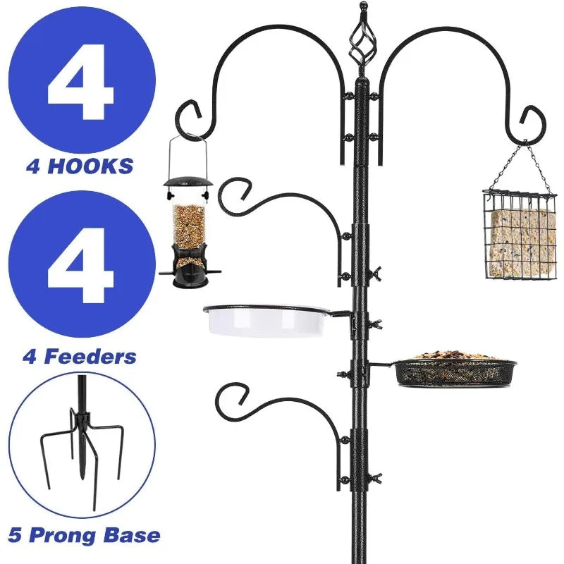 Bird Feeding Station Kit Bird Feeder Pole Multi Feeder Hanging