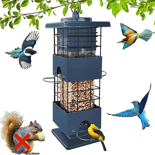Bird Feeder for Outside, Squirrel Proof Design, Large Capacity