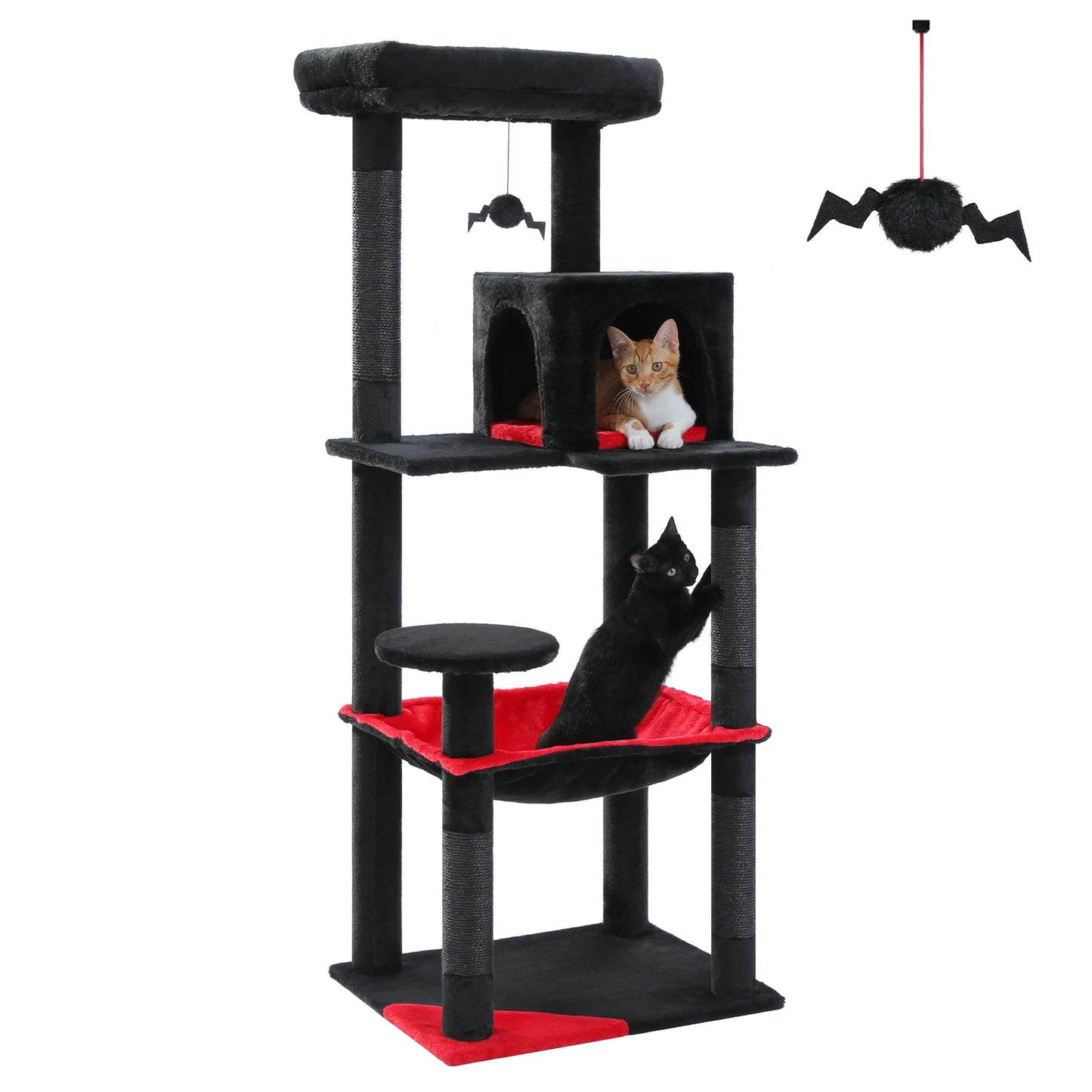 Gothic Cat Tree for Indoor Cats Tall Cat Tower with Hammock