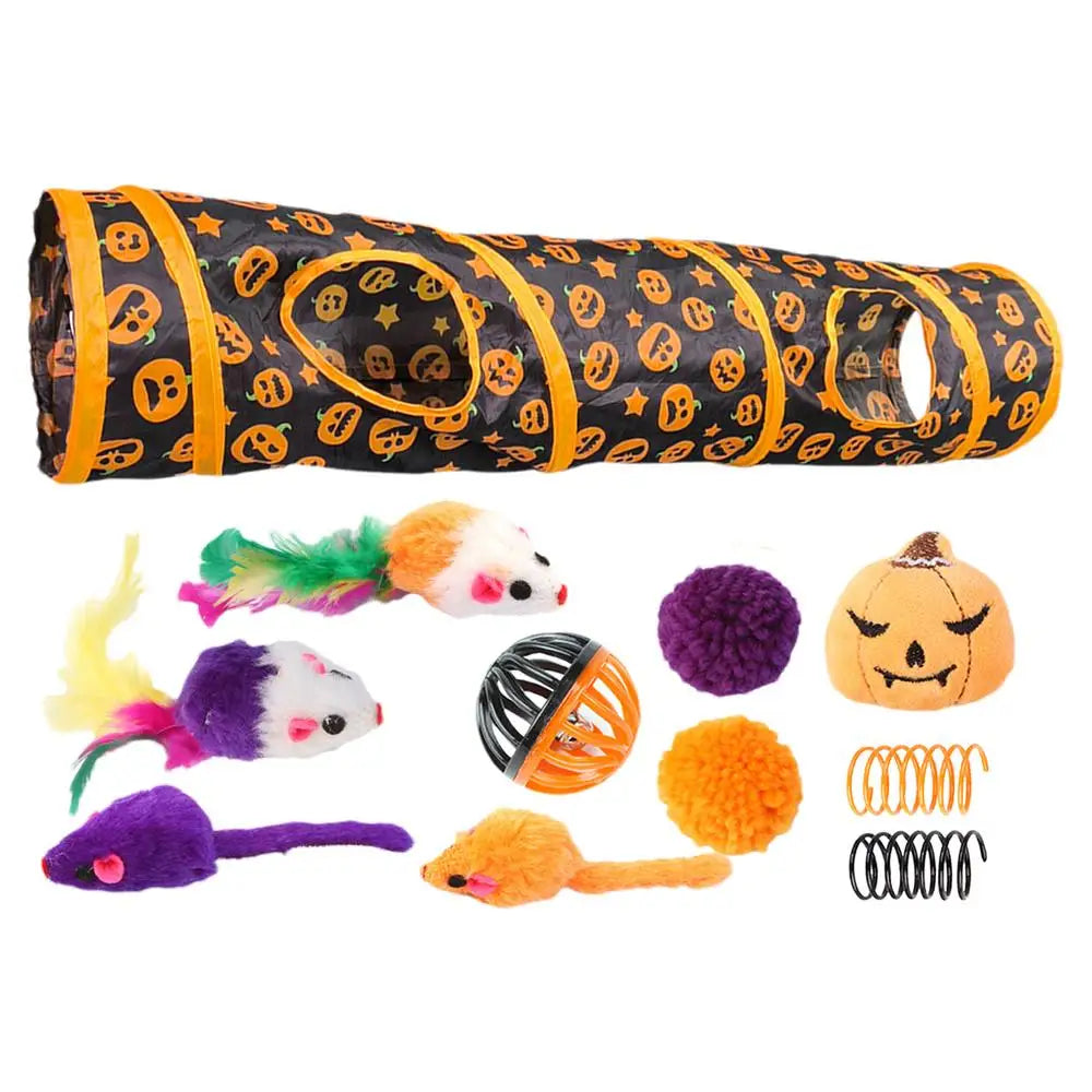 Cat Tunnels For Indoor Cats Halloween Peekaboo Cave Toy