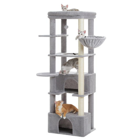 68'' Cat Tree for Large Cats 20 lbs Heavy Duty Tower