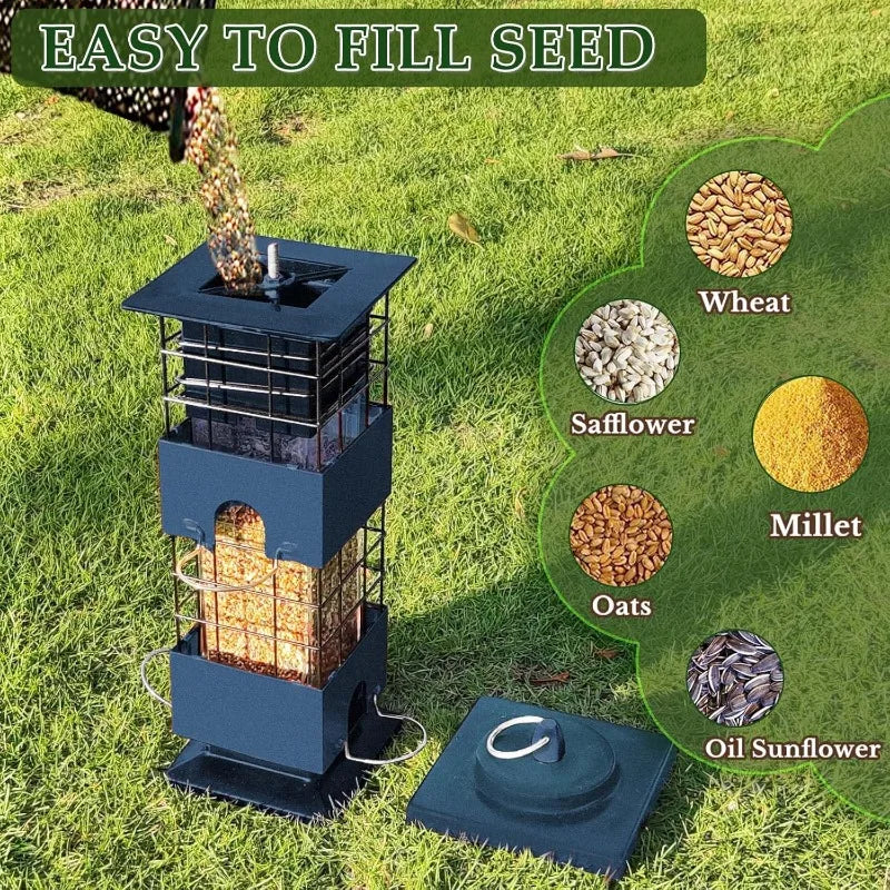 Bird Feeder for Outside, Squirrel Proof Design, Large Capacity