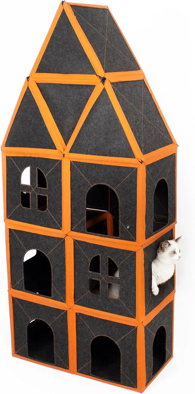 Cat House Modular Fiber Tiger Tough Multi-Level Scratcher