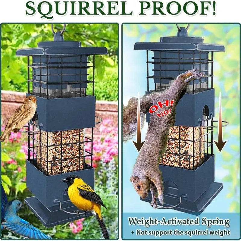 Bird Feeder for Outside, Squirrel Proof Design, Large Capacity