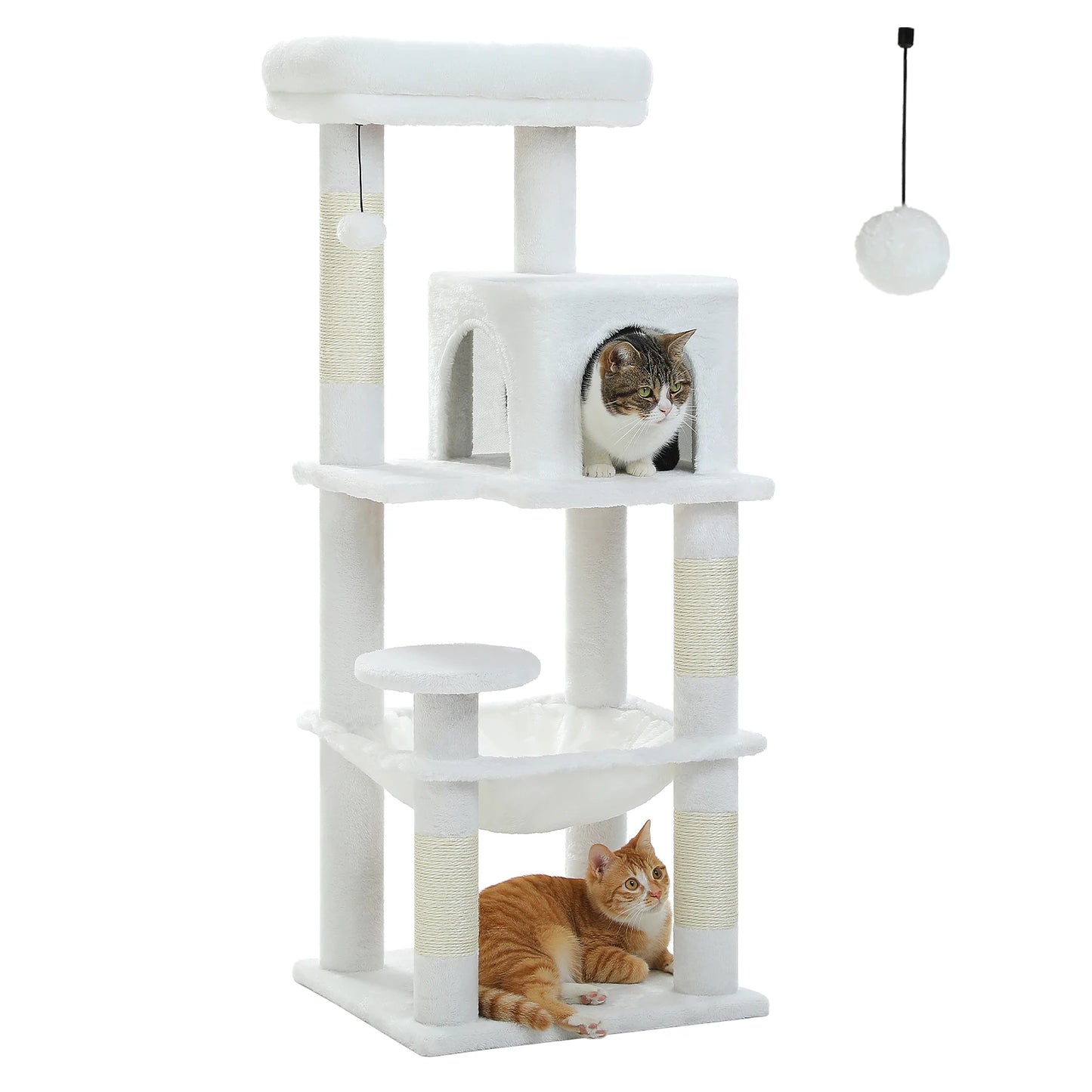 Cat Tree for Indoor Cats, 5-Level Tower with Hammock
