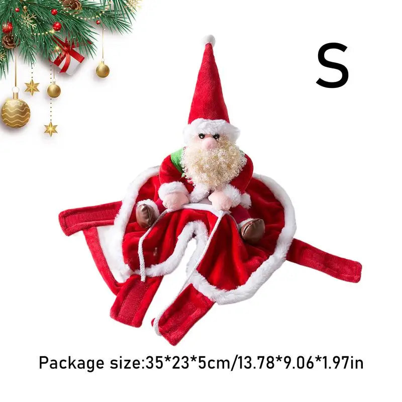 Christmas Dog Costume Santa Claus Clothes Funny Outfit Hat