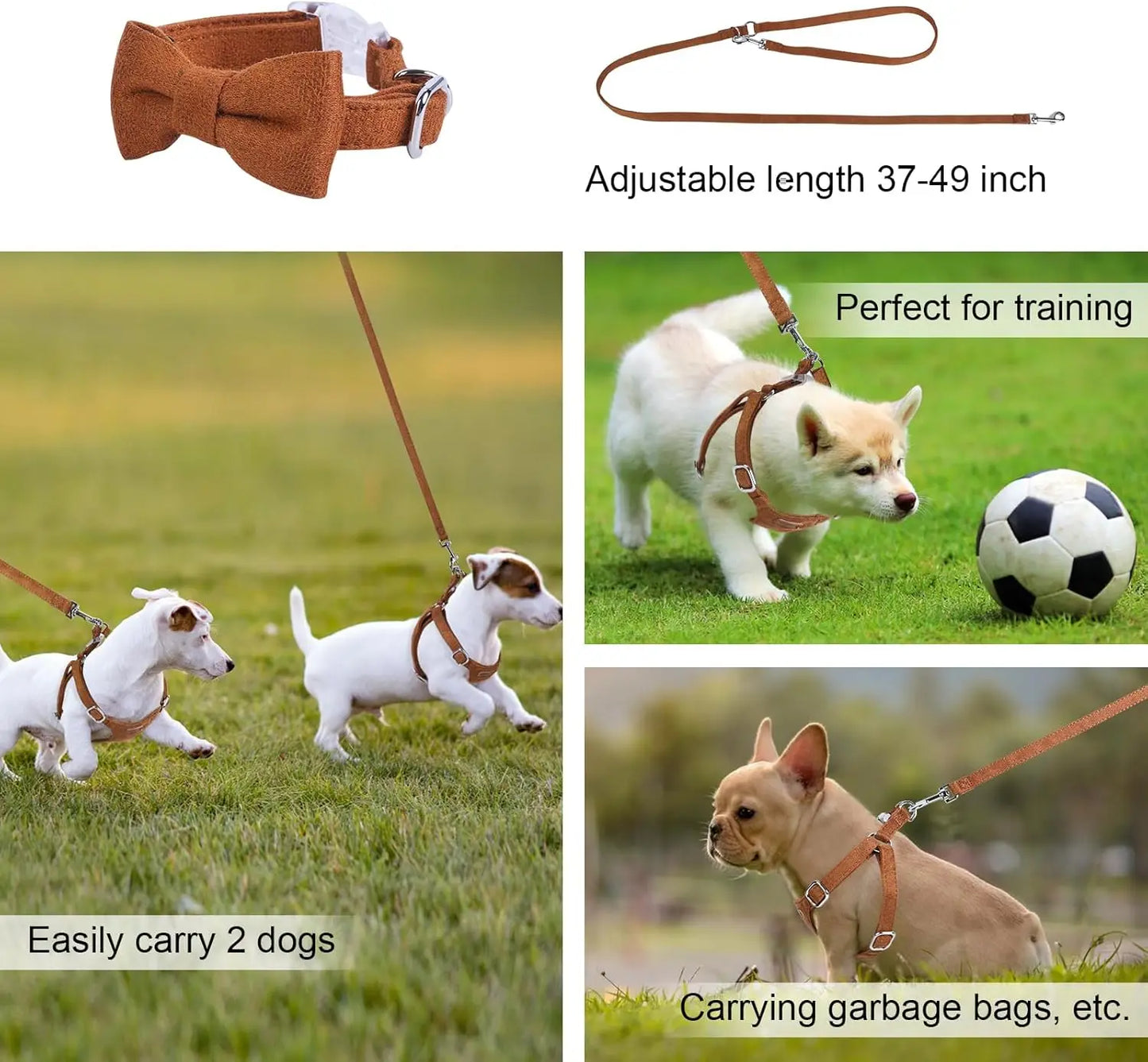 Dog Harness and Leash Set No Pull Adjustable Puppy Harness