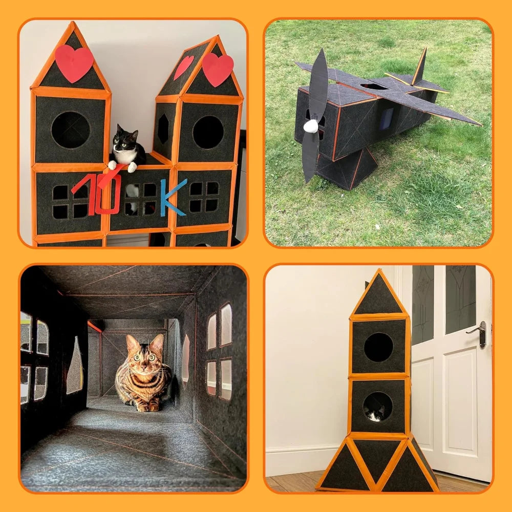 Cat House Modular Fiber Tiger Tough Multi-Level Scratcher