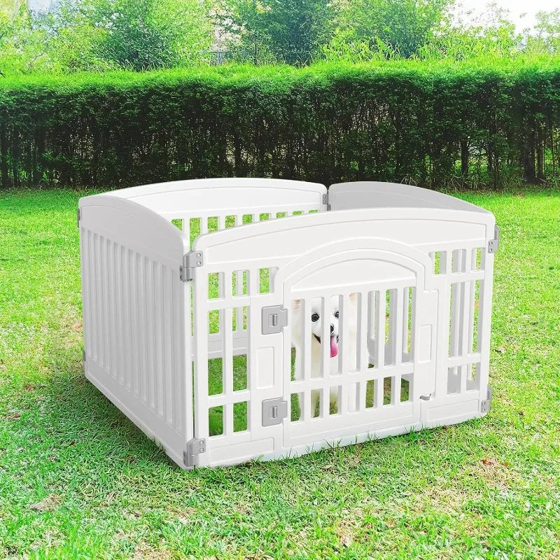 Dog Playpen 4-Panel 24 Inch Safe Secure Indoor Outdoor Fence