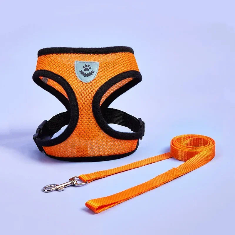 Cat Dog Adjustable Harness Vest Walking Lead Leash For Puppy