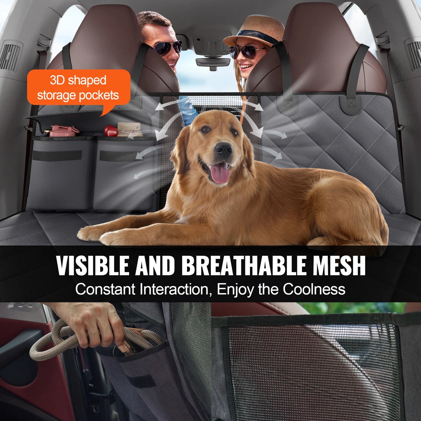 VEVOR Back Seat Extender for Dogs Dog Hammock for Car