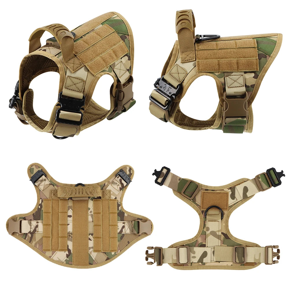 Large Dog Harness Collar Leash Set Military Dog Harnesses