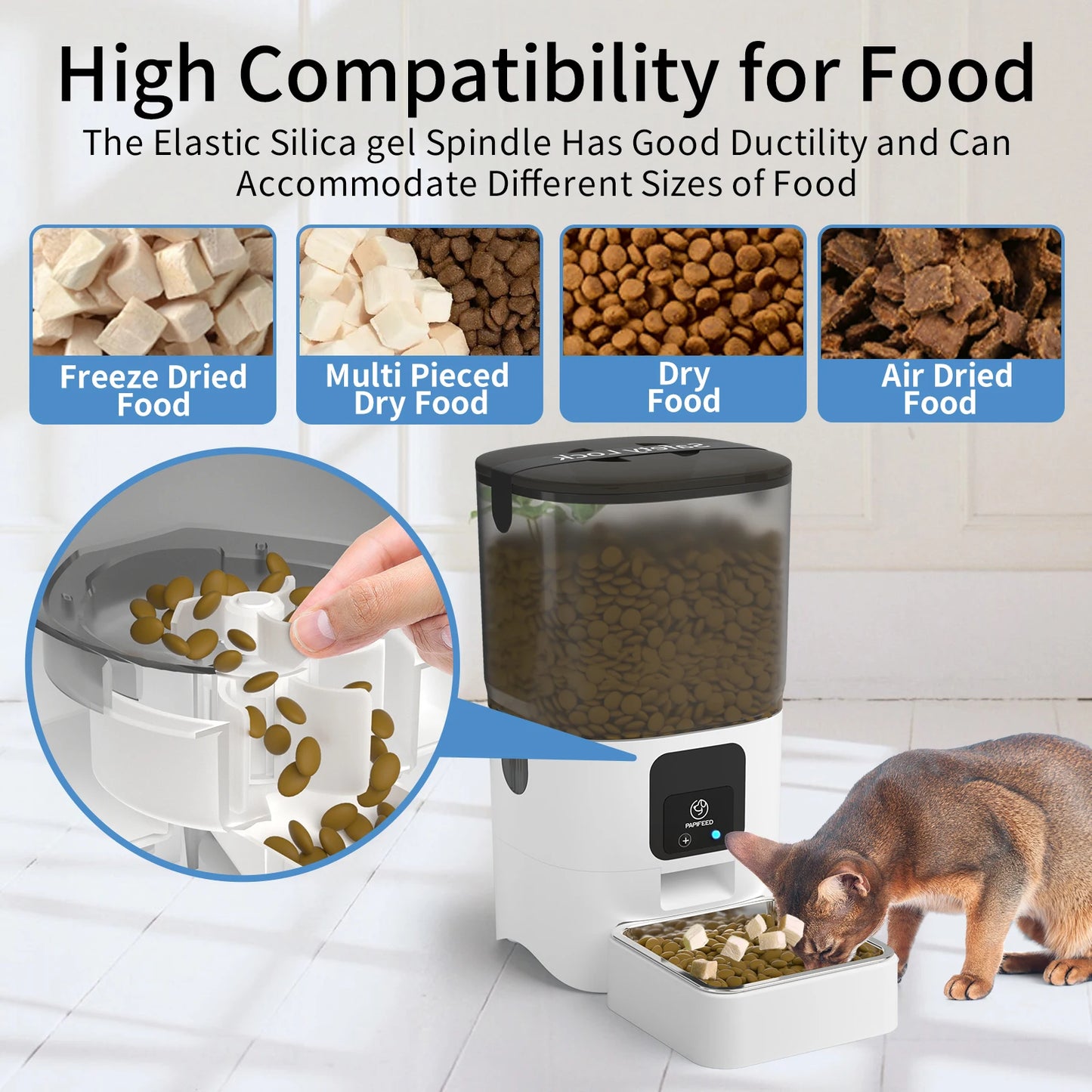 PAPIFEED Smart Automatic Cat Feeders WiFi Pet Feeder