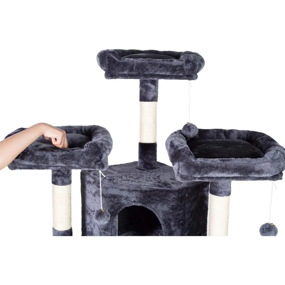 Cat Tower with Caves, Cozy Perches, Scratching Posts