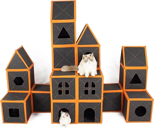Cat House Modular Fiber Tiger Tough Multi-Level Scratcher