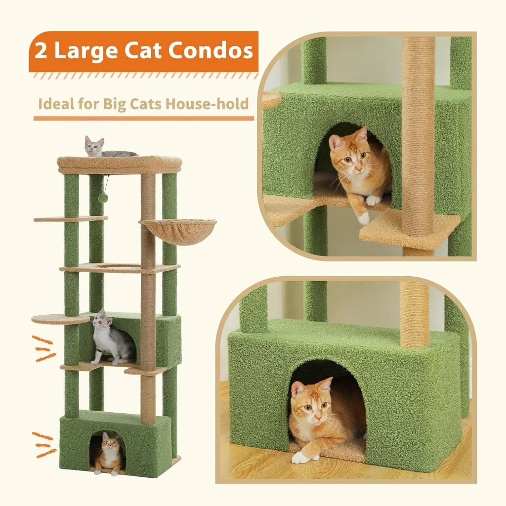 68'' Cat Tree for Large Cats 20 lbs Heavy Duty Tower