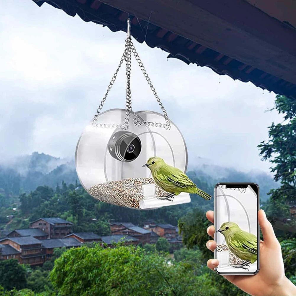 Smart Bird House Pet Feeder with Acrylic and 1080P Camera