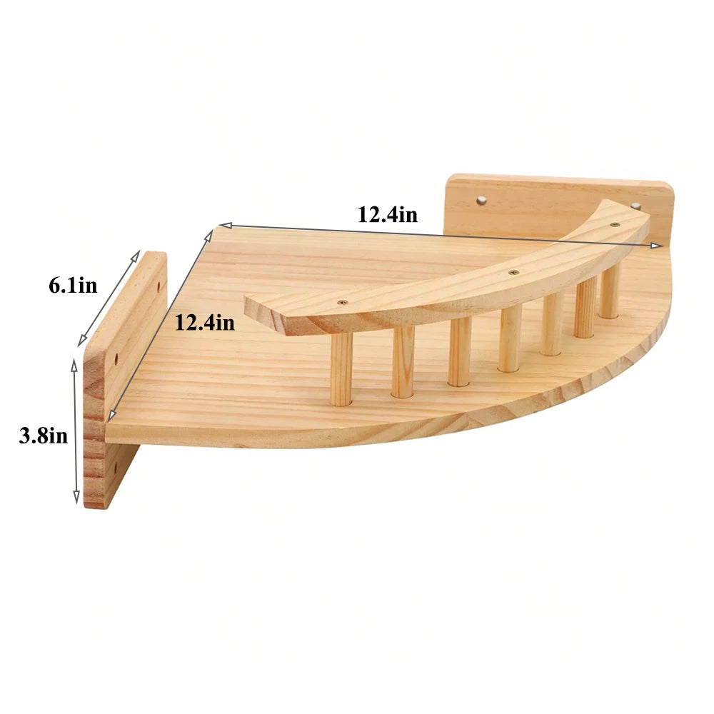 Cat Climbing Shelf Wall Mounted Four Step Stairway With Sisal Scratching Post For Cats