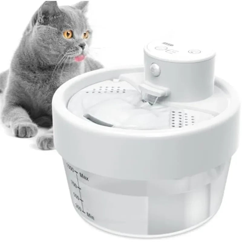 Automatic Cat Water Fountain - Battery Operated Wireless Pet Fountain